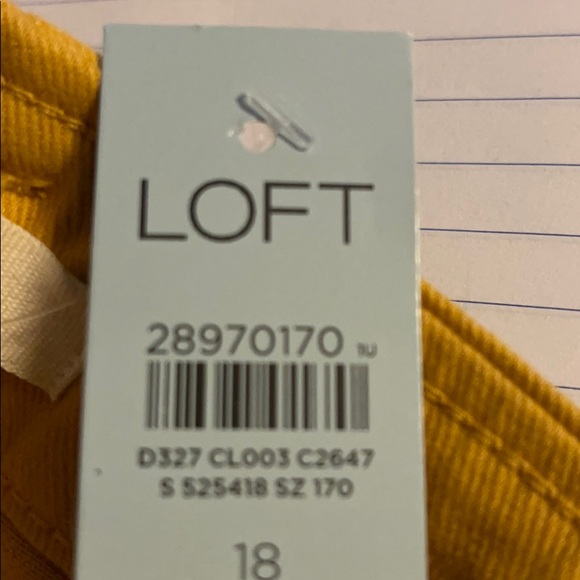 NWT LOFT Wide Leg Cropped Mustard Colored Pants - Picture 3 of 3